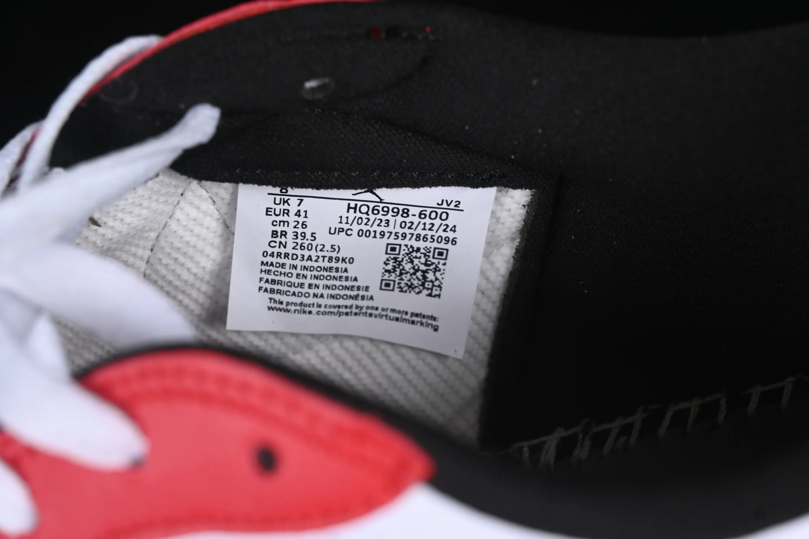 All categories Air Jordan Jordan series basketball shoes Air Jordan 1 Low Air Jordan 1 Low AJ1 Joe 1 white red black hook low-top cultural leisure sports sneakers HQ6998-600